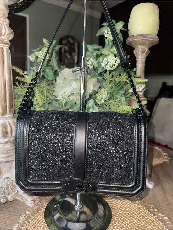 Handbags - Black Glitter Shoulder Bag Elegant Evening Handbag Excellent Preloved Condition